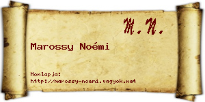 Marossy Noémi névjegykártya